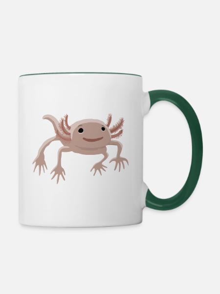 Axolotl - Tasse zweifarbig - Weiß/Dunkelgrün