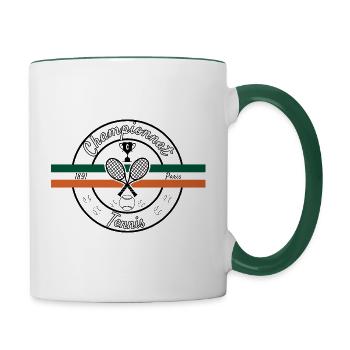 Championnats de Tennis Paris - Mug contrasté - blanc/vert foncé - Droite