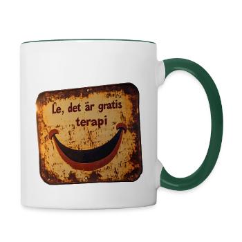 Smile it's free therapy - Charming tin sign - Contrasting Mug - white/dark green - Right
