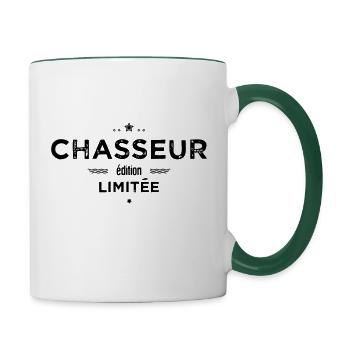 Chasseur edition limitee - Mug contrasté - blanc/vert foncé - Droite
