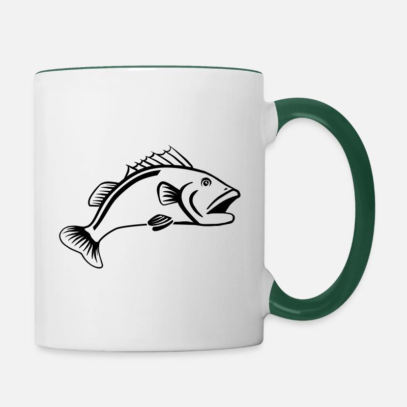 Fisch - Tasse zweifarbig - Weiß/Dunkelgrün