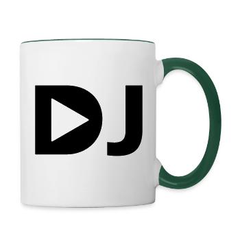 DJ play the music - Contrasting Mug - white/dark green - Right
