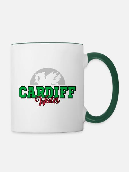 Cardiff - Tasse zweifarbig - Weiß/Dunkelgrün