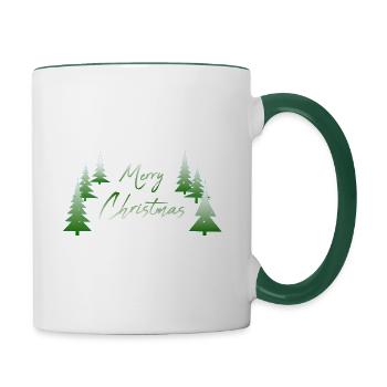 Joyeux Noël - Mug contrasté - blanc/vert foncé - Droite