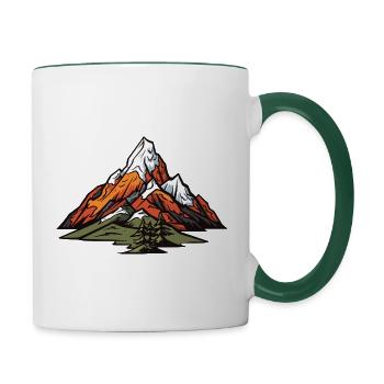 Mountains Symbol Nature Landscape - Contrasting Mug - white/dark green - Right