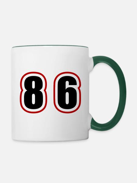 86 Zahl College - Tasse zweifarbig - Weiß/Dunkelgrün