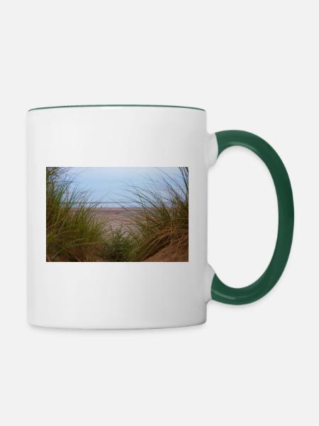 Dünen - Tasse zweifarbig - Weiß/Dunkelgrün