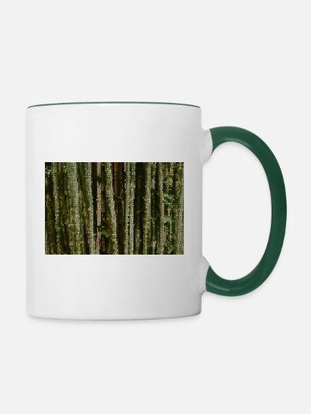 Waldlinien Tarnmuster - Tasse zweifarbig - Weiß/Dunkelgrün