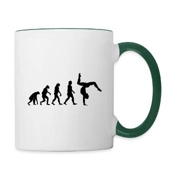 Evolution du poirier de gymnastique - Mug contrasté - blanc/vert foncé - Droite