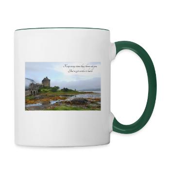 Château Eilean Donan - Mug contrasté - blanc/vert foncé - Droite