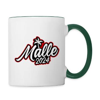 Malle 2024 - Tasse zweifarbig - Weiß/Dunkelgrün - Rechts