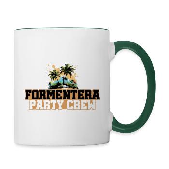 Vacances de l’équipage de fête de Formentera - Mug contrasté - blanc/vert foncé - Droite