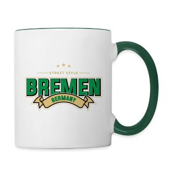 Brême - Mug contrasté - blanc/vert foncé - Droite