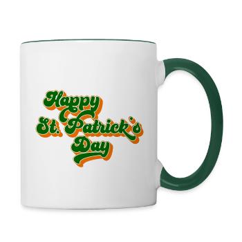 Alles Gute zum St. Patrick's Day - Tasse zweifarbig - Weiß/Dunkelgrün - Rechts
