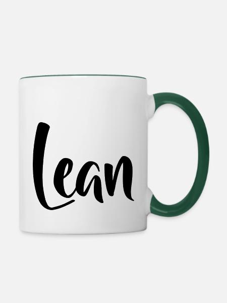 Name - Lean - Tasse zweifarbig - Weiß/Dunkelgrün