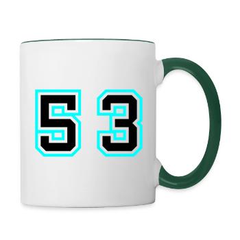 53 Number Symbol - Contrasting Mug - white/dark green - Right