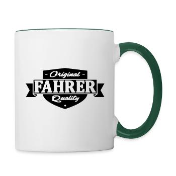 fahrer - Tasse zweifarbig - Weiß/Dunkelgrün - Rechts