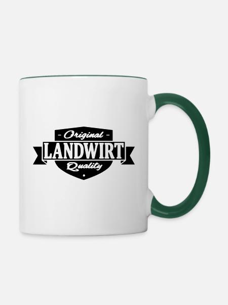landwirt - Tasse zweifarbig - Weiß/Dunkelgrün