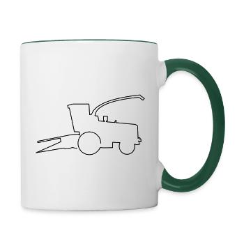 Image de la ligne de l'ensileuse Claas Jaguar oldtimer - Mug contrasté - blanc/vert foncé - Droite
