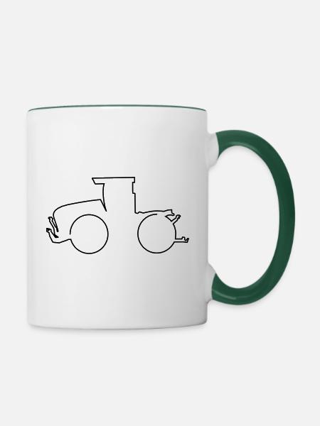Maschine Landwirtschaft Trecker Kinder - Tasse zweifarbig - Weiß/Dunkelgrün