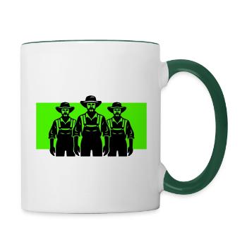 Landwirt Silhouette Agriculteur - Mug contrasté - blanc/vert foncé - Droite