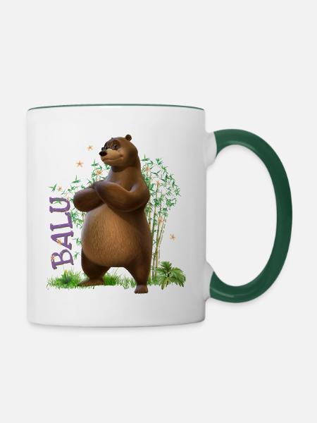 Das Dschungelbuch Balu - Tasse zweifarbig - Weiß/Dunkelgrün