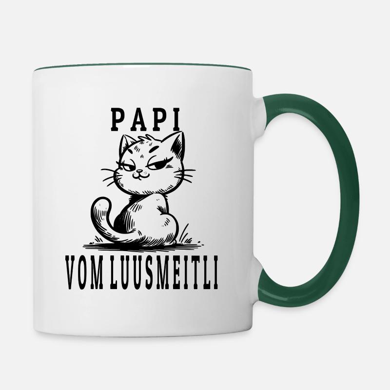 LUUSMEITLI PAPI - MIeze - Contrasting Mug - white/dark green