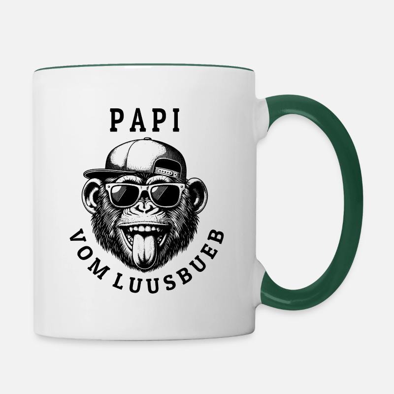 LUUSBUEBE PAPI - Cool Monkey - Contrasting Mug - white/dark green