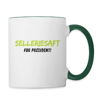 Celery Juice for President - Contrasting Mug - white/dark green - Right