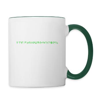 Grünes Blumen und Gräserband - Tasse zweifarbig - Weiß/Dunkelgrün - Rechts