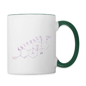 molécule d’œstrogène - Mug contrasté - blanc/vert foncé - Droite