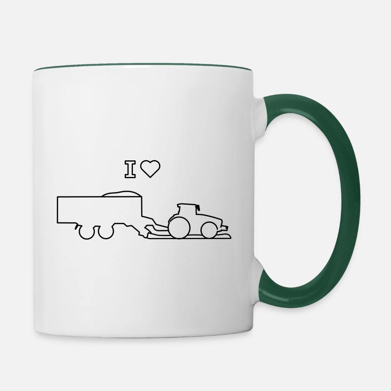 I love to drive loader wagons - Contrasting Mug - white/dark green
