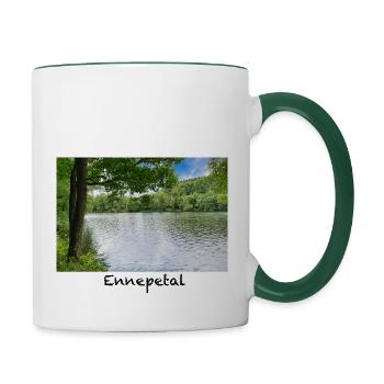 Foto Art Design für Fashion und Accessoires - Tasse zweifarbig - Weiß/Dunkelgrün - Rechts