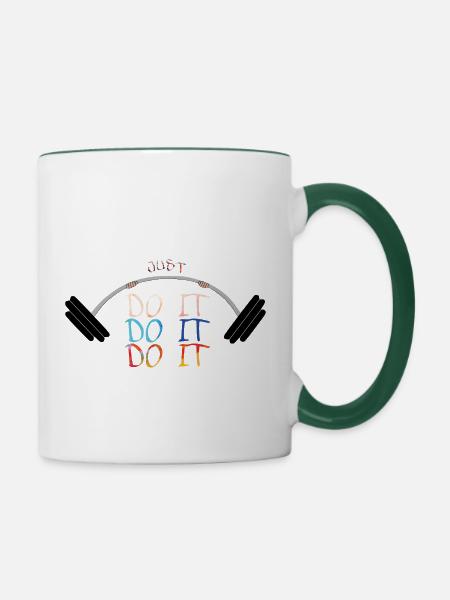 DO IT - Tasse zweifarbig - Weiß/Dunkelgrün