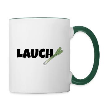 Lauch mit Lauch - Tasse zweifarbig - Weiß/Dunkelgrün - Rechts