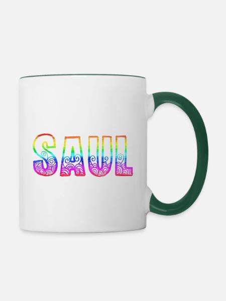 saul rs regenbogen - Tasse zweifarbig - Weiß/Dunkelgrün