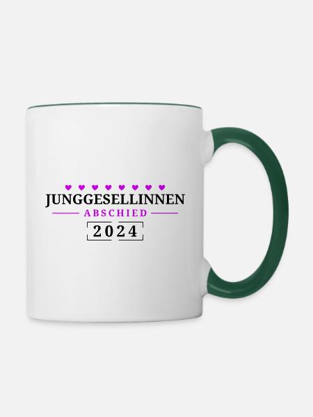 Jga 2024 Junggesellinnenabschied - Tasse zweifarbig - Weiß/Dunkelgrün