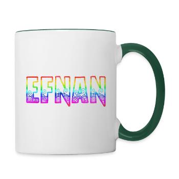 efnan rs regenbogen - Tasse zweifarbig - Weiß/Dunkelgrün - Rechts