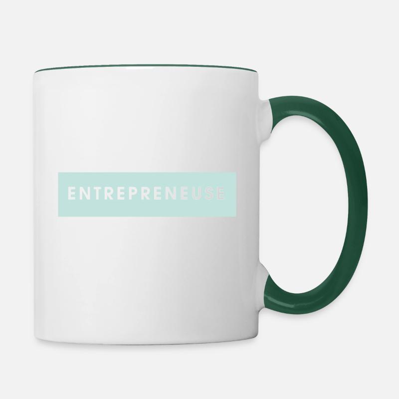 Entrepreneuse - Mug contrasté - blanc/vert foncé