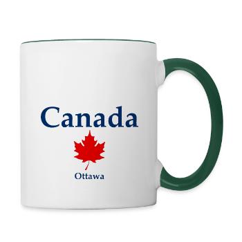 Ottawa - Ontario - Canada - Kanada - Tasse zweifarbig - Weiß/Dunkelgrün - Rechts