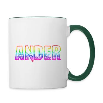 Autres arcs-en-ciel - Mug contrasté - blanc/vert foncé - Droite