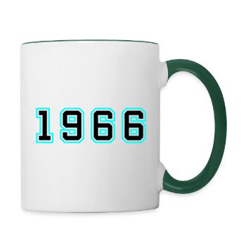 1966 Year Birthday - Contrasting Mug - white/dark green - Right