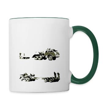 AVM Dragon Wagon M25 TANK TRANSPORTER US Seconde Guerre mondiale - Mug contrasté - blanc/vert foncé - Droite