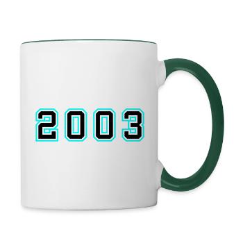 2003 Year Birthday - Contrasting Mug - white/dark green - Right