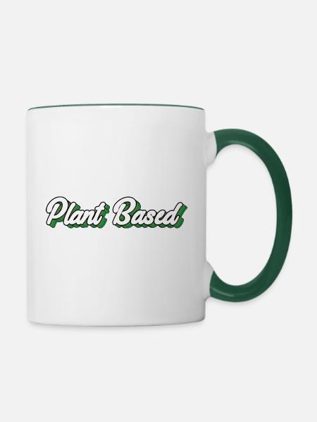 Plant Based - Tasse zweifarbig - Weiß/Dunkelgrün