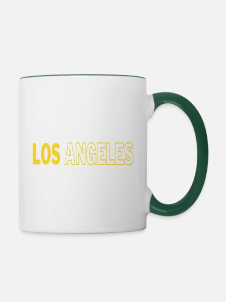 Los Angeles - Tasse zweifarbig - Weiß/Dunkelgrün