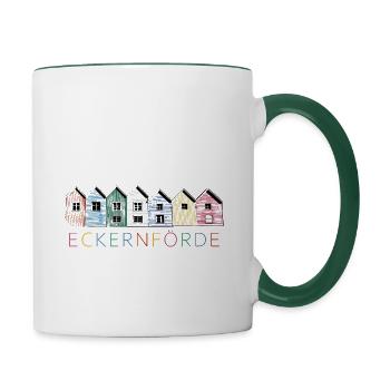 Hafen Eckernförde - Tasse zweifarbig - Weiß/Dunkelgrün - Rechts