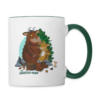 Der Grüffelo Mit Kind Im Wald - Tasse zweifarbig - Weiß/Dunkelgrün - Rechts