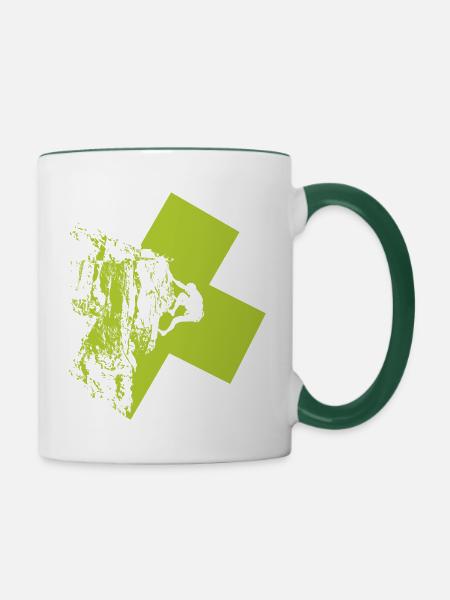 Eskalieren - Tasse zweifarbig - Weiß/Dunkelgrün