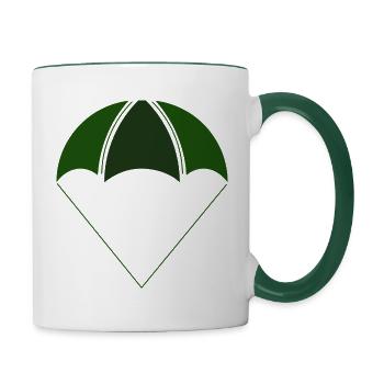 Militärischer Fallschirm Tarnung extremer Sport - Tasse zweifarbig - Weiß/Dunkelgrün - Rechts